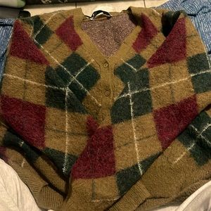 ZARA size S argyle cardigan